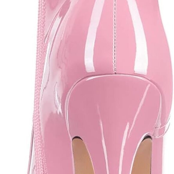 Women Ankle Boots Short Patent Platform Heel Dress Shoes Lace-Up Size 7 - Picture 6 of 6